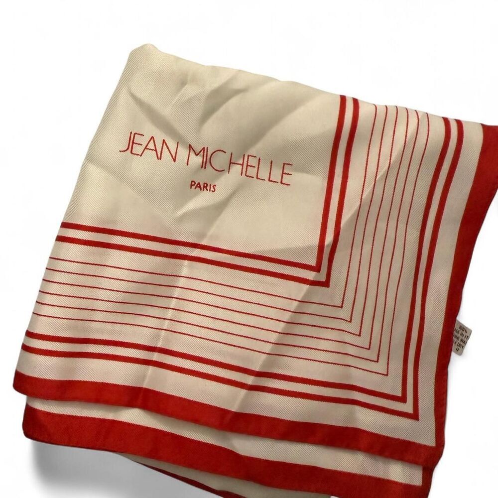 Jean Michelle Paris Red and white striped scarf